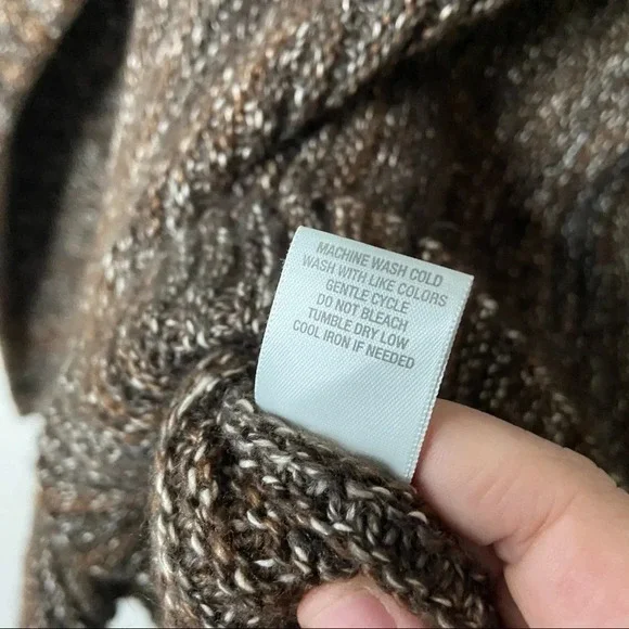 Knit Open Front Cardigan Sweater Drape Collar Size 14/16 Cotton - Picture 9 of 10